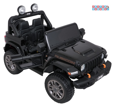 Czarny Jeep Wrangler Rubicon LIFT modelu JWR555 na akumulator - 4x200W 24V/7Ah, ekoskóra, EVA, Bluetooth, pilot [JWR556]