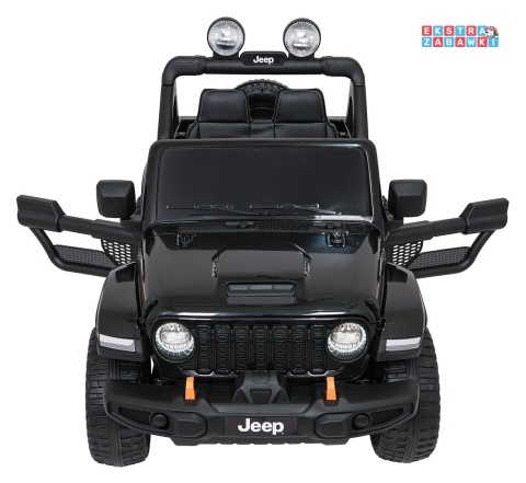 Czarny Jeep Wrangler Rubicon LIFT modelu JWR555 na akumulator - 4x200W 24V/7Ah, ekoskóra, EVA, Bluetooth, pilot [JWR556]