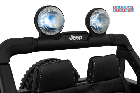 Czarny Jeep Wrangler Rubicon LIFT modelu JWR555 na akumulator - 4x200W 24V/7Ah, ekoskóra, EVA, Bluetooth, pilot [JWR556]