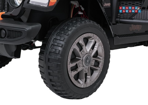 Czarny Jeep Wrangler Rubicon LIFT modelu JWR555 na akumulator - 4x200W 24V/7Ah, ekoskóra, EVA, Bluetooth, pilot [JWR556]