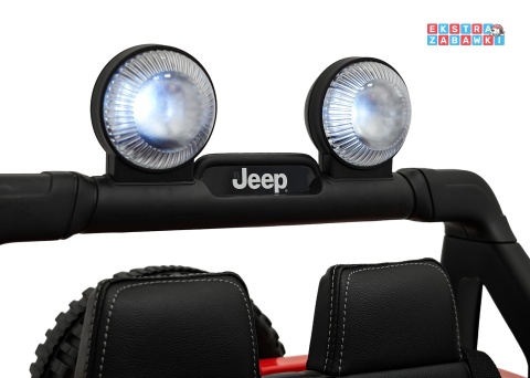 Czerwony Jeep Wrangler Rubicon LIFT modelu JWR555 na akumulator - 4x200W 24V/7Ah, ekoskóra, EVA, Bluetooth, pilot [JWR556]
