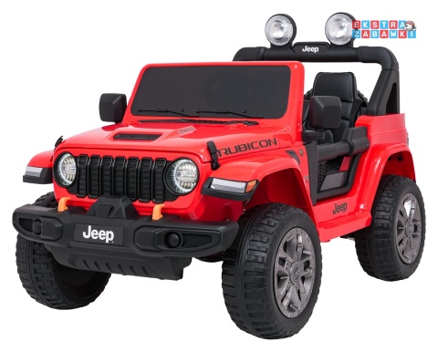 Czerwony Jeep Wrangler Rubicon LIFT modelu JWR555 na akumulator - 4x200W 24V/7Ah, ekoskóra, EVA, Bluetooth, pilot [JWR556]