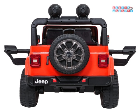 Pomarańczowy Jeep Wrangler Rubicon LIFT modelu JWR555 na akumulator - 4x200W 24V/7Ah, ekoskóra, EVA, Bluetooth, pilot [JWR556]