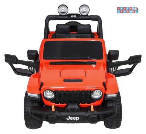 Pomarańczowy Jeep Wrangler Rubicon LIFT modelu JWR555 na akumulator - 4x200W 24V/7Ah, ekoskóra, EVA, Bluetooth, pilot [JWR556]