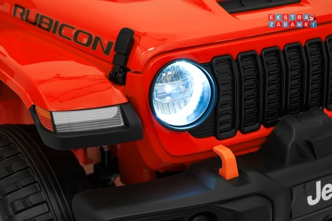 Pomarańczowy Jeep Wrangler Rubicon LIFT modelu JWR555 na akumulator - 4x200W 24V/7Ah, ekoskóra, EVA, Bluetooth, pilot [JWR556]