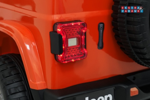 Pomarańczowy Jeep Wrangler Rubicon LIFT modelu JWR555 na akumulator - 4x200W 24V/7Ah, ekoskóra, EVA, Bluetooth, pilot [JWR556]