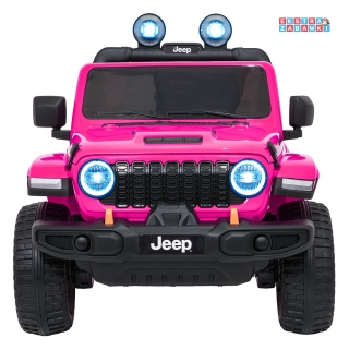 Różowy Jeep Wrangler Rubicon LIFT modelu JWR555 na akumulator - 4x200W 24V/7Ah, ekoskóra, EVA, Bluetooth, pilot [JWR556]