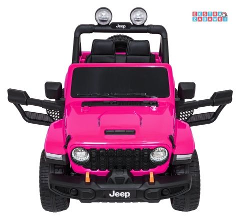 Różowy Jeep Wrangler Rubicon LIFT modelu JWR555 na akumulator - 4x200W 24V/7Ah, ekoskóra, EVA, Bluetooth, pilot [JWR556]