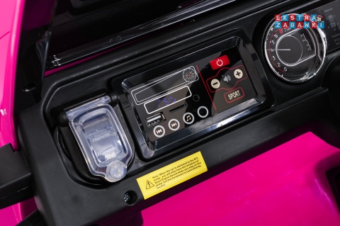 Różowy Jeep Wrangler Rubicon LIFT modelu JWR555 na akumulator - 4x200W 24V/7Ah, ekoskóra, EVA, Bluetooth, pilot [JWR556]