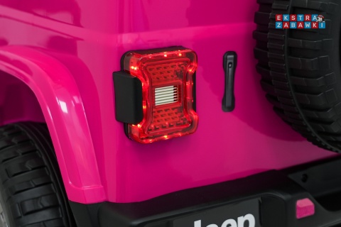 Różowy Jeep Wrangler Rubicon LIFT modelu JWR555 na akumulator - 4x200W 24V/7Ah, ekoskóra, EVA, Bluetooth, pilot [JWR556]