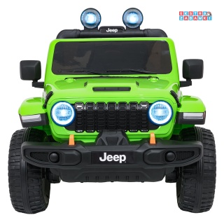 Zielony Jeep Wrangler Rubicon LIFT modelu JWR555 na akumulator - 4x200W 24V/7Ah, ekoskóra, EVA, Bluetooth, pilot [JWR556]