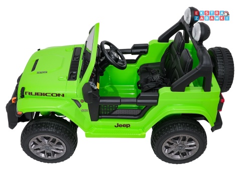 Zielony Jeep Wrangler Rubicon LIFT modelu JWR555 na akumulator - 4x200W 24V/7Ah, ekoskóra, EVA, Bluetooth, pilot [JWR556]