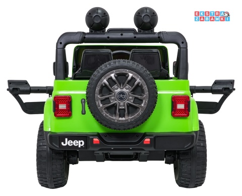 Zielony Jeep Wrangler Rubicon LIFT modelu JWR555 na akumulator - 4x200W 24V/7Ah, ekoskóra, EVA, Bluetooth, pilot [JWR556]