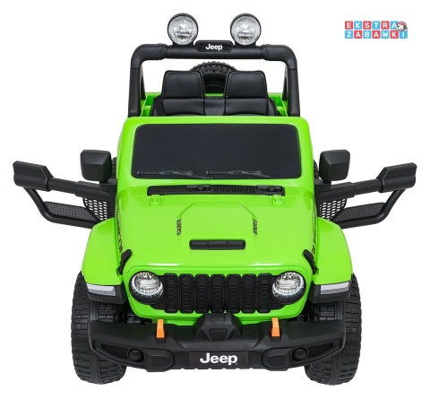Zielony Jeep Wrangler Rubicon LIFT modelu JWR555 na akumulator - 4x200W 24V/7Ah, ekoskóra, EVA, Bluetooth, pilot [JWR556]