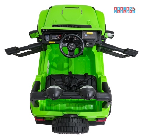 Zielony Jeep Wrangler Rubicon LIFT modelu JWR555 na akumulator - 4x200W 24V/7Ah, ekoskóra, EVA, Bluetooth, pilot [JWR556]