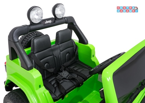 Zielony Jeep Wrangler Rubicon LIFT modelu JWR555 na akumulator - 4x200W 24V/7Ah, ekoskóra, EVA, Bluetooth, pilot [JWR556]