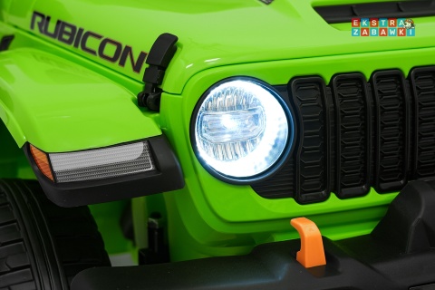 Zielony Jeep Wrangler Rubicon LIFT modelu JWR555 na akumulator - 4x200W 24V/7Ah, ekoskóra, EVA, Bluetooth, pilot [JWR556]