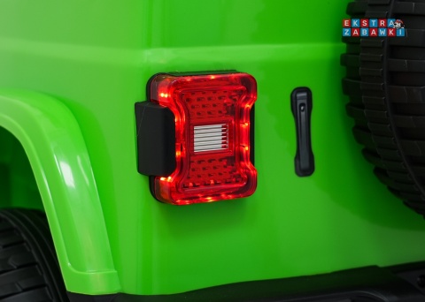 Zielony Jeep Wrangler Rubicon LIFT modelu JWR555 na akumulator - 4x200W 24V/7Ah, ekoskóra, EVA, Bluetooth, pilot [JWR556]