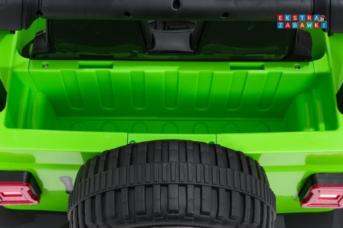 Zielony Jeep Wrangler Rubicon LIFT modelu JWR555 na akumulator - 4x200W 24V/7Ah, ekoskóra, EVA, Bluetooth, pilot [JWR556]