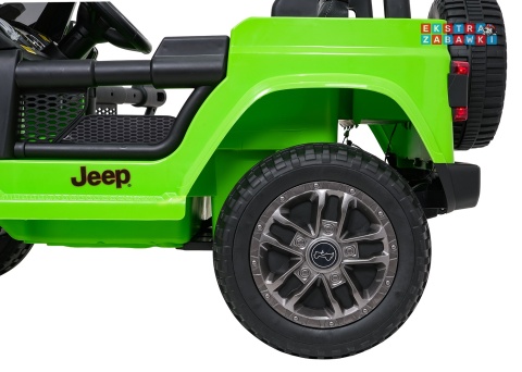 Zielony Jeep Wrangler Rubicon LIFT modelu JWR555 na akumulator - 4x200W 24V/7Ah, ekoskóra, EVA, Bluetooth, pilot [JWR556]