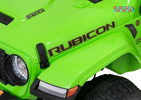Zielony Jeep Wrangler Rubicon LIFT modelu JWR555 na akumulator - 4x200W 24V/7Ah, ekoskóra, EVA, Bluetooth, pilot [JWR556]