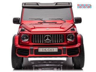 Mercedes G klasa 63 AMG 2-osobowy na akumulator - czerwony, 4x200W 24V/7Ah, MP4, lakierowana karoseria, ekoskóra, pilot [PA0309]