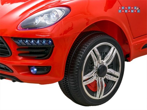 Białe autko z efektem bujania na akumulator - 2x30W 12V/4.5Ah, bujak, LED, panel muzyczny, pilot [PA0149]