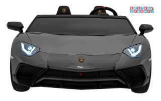 Szare Lamborghini Aventador SV Strong na akumulator - 1x200W, 24V/14Ah, pompowane koła, silnik bezszczotkowy - [A8803.STRONG]