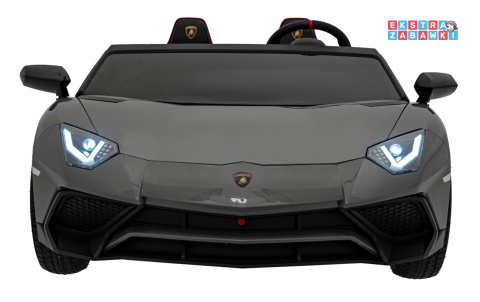 Szare Lamborghini Aventador SV Strong na akumulator - 1x200W, 24V/14Ah, pompowane koła, silnik bezszczotkowy - [A8803.STRONG]
