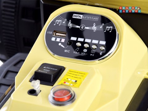 Zielony mały traktor z przyczepą na akumulator - 2x2 6V/7Ah, koła z pgumową opaską, przyczepa z możliwością kiprowania [PA0234]