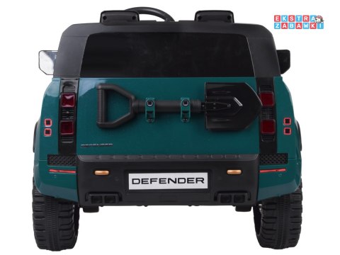 Land Rover Defender na akumulator - zielony, 4x4 24V/7Ah, panel muzyczny, pasy, wolny start, pilot [PA0343]