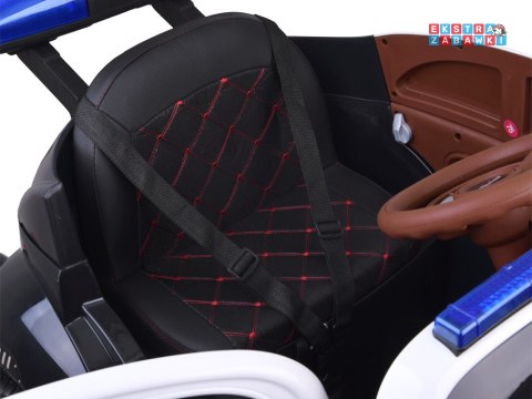 Policja radiowóz garbus na akumulator - czarny, 4x45W 12V/12Ah, pilot, EVA, panel muzyczny, efekty LED, bujanie [PA0350]