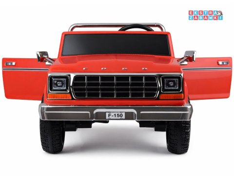Klasyczny Ford Bronco dwuosobowy Pickup na akumulator - czerwony, 4x4 24V/7Ah, RVA, ekoskóra, pilot, Bluetooth [PA0338]