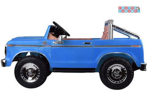 Klasyczny Ford Bronco dwuosobowy Pickup na akumulator - niebieski, 4x4 24V/7Ah, RVA, ekoskóra, pilot, Bluetooth [PA0338]