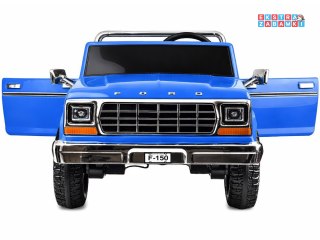 Klasyczny Ford Bronco dwuosobowy Pickup na akumulator - niebieski, 4x4 24V/7Ah, RVA, ekoskóra, pilot, Bluetooth [PA0338]