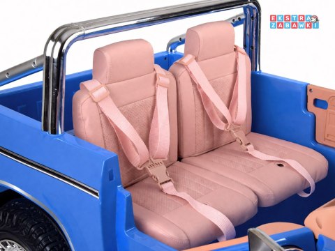 Klasyczny Ford Bronco dwuosobowy Pickup na akumulator - niebieski, 4x4 24V/7Ah, RVA, ekoskóra, pilot, Bluetooth [PA0338]