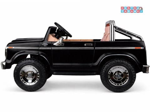 Klasyczny Ford Bronco dwuosobowy Pickup na akumulator - czarny, 4x4 24V/7Ah, RVA, ekoskóra, pilot, Bluetooth [PA0338]