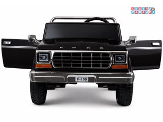 Klasyczny Ford Bronco dwuosobowy Pickup na akumulator - czarny, 4x4 24V/7Ah, RVA, ekoskóra, pilot, Bluetooth [PA0338]