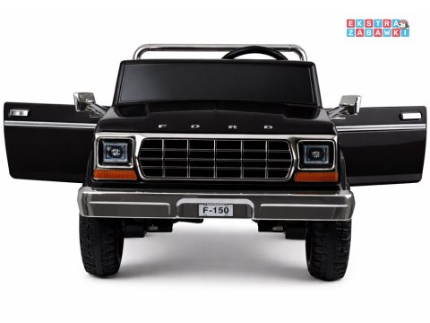 Klasyczny Ford Bronco dwuosobowy Pickup na akumulator - czarny, 4x4 24V/7Ah, RVA, ekoskóra, pilot, Bluetooth [PA0338]