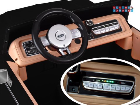 Klasyczny Ford Bronco dwuosobowy Pickup na akumulator - czarny, 4x4 24V/7Ah, RVA, ekoskóra, pilot, Bluetooth [PA0338]
