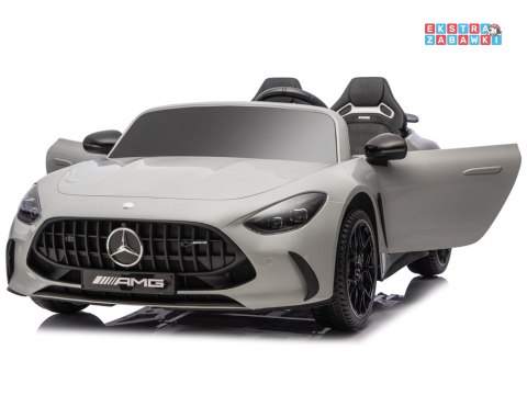 Mercedes AMG GT63 dwuosobowy na akumulator - szary, 4x200W 24V/7Ah, pilot, EVA, ekoskóra, pasy, LED, panel muzyczny [PA0341]