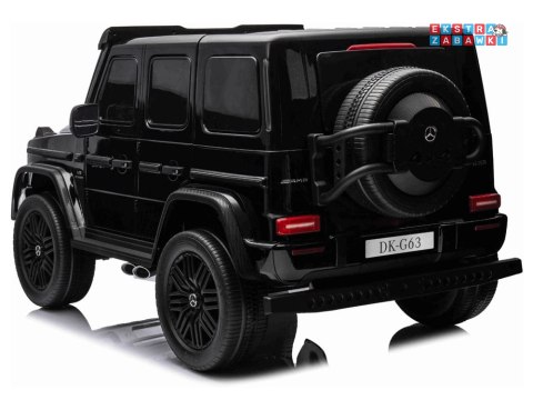 Mercedes G klasa 63 AMG 2-osobowy na akumulator - czarny, 4x200W 24V/7Ah, MP4, lakierowana karoseria, ekoskóra, pilot [PA0309]