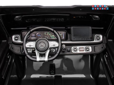 Mercedes G klasa 63 AMG 2-osobowy na akumulator - czarny, 4x200W 24V/7Ah, MP4, lakierowana karoseria, ekoskóra, pilot [PA0309]