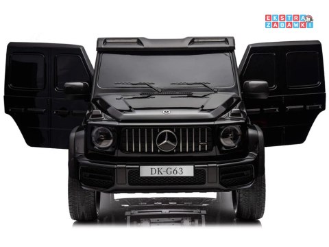 Mercedes G klasa 63 AMG 2-osobowy na akumulator - czarny, 4x200W 24V/7Ah, MP4, lakierowana karoseria, ekoskóra, pilot [PA0309]