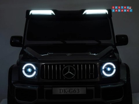 Mercedes G klasa 63 AMG 2-osobowy na akumulator - czarny, 4x200W 24V/7Ah, MP4, lakierowana karoseria, ekoskóra, pilot [PA0309]