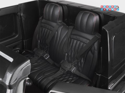 Mercedes G klasa 63 AMG 2-osobowy na akumulator - czarny, 4x200W 24V/7Ah, MP4, lakierowana karoseria, ekoskóra, pilot [PA0309]