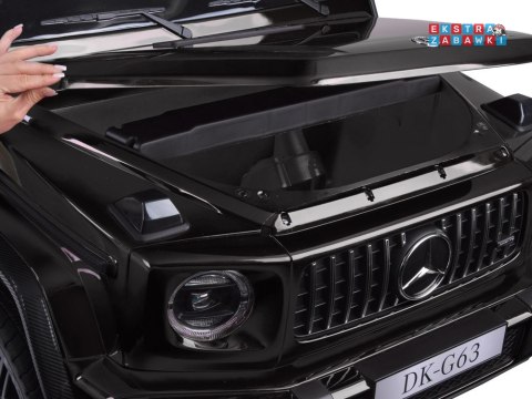 Mercedes G klasa 63 AMG 2-osobowy na akumulator - czarny, 4x200W 24V/7Ah, MP4, lakierowana karoseria, ekoskóra, pilot [PA0309]