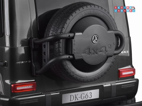 Mercedes G klasa 63 AMG 2-osobowy na akumulator - czarny, 4x200W 24V/7Ah, MP4, lakierowana karoseria, ekoskóra, pilot [PA0309]