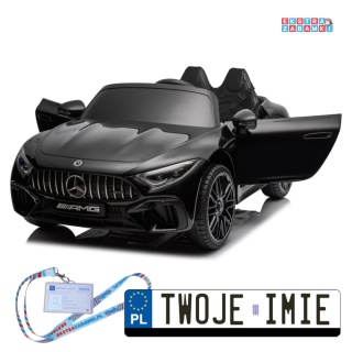 Mercedes SL 63 AMG na akumulator - czarny, 4x200W 24V/7Ah, EVA, ekoskóra, 5-punktowe pasy, LED, pilot [PA0303]