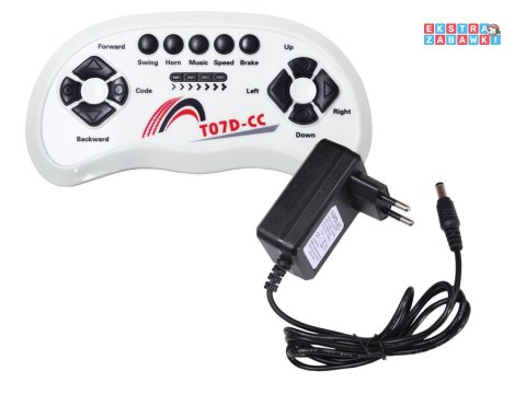 Wózek widłowy na akumulator - czerwony, 2x25W 12V/10Ah, pilot, EVA, ekoskóra, pasy, efekty dźwiękowe [PA0255]